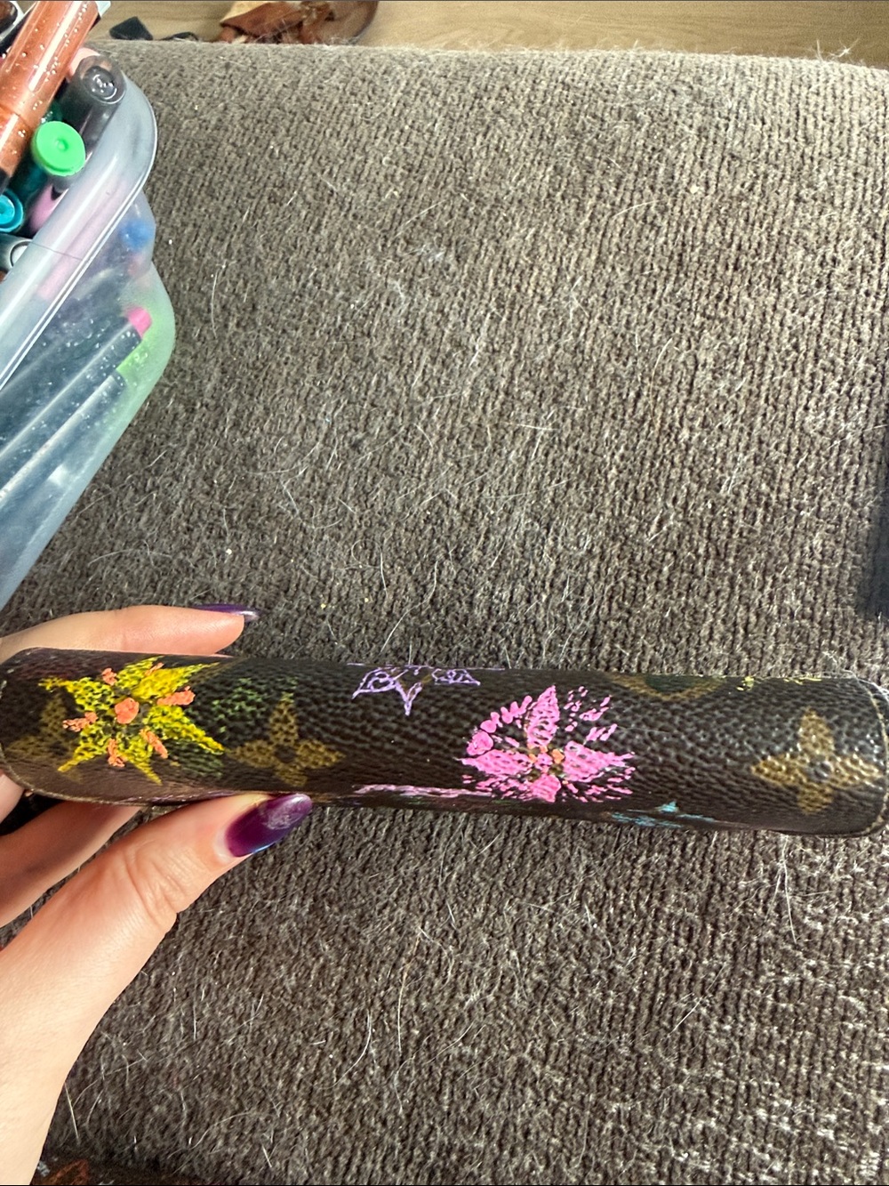 AUTH Handpainted sunflower Louis Vuitton wallet - Picture 4 of 5